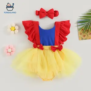 Newborn baby girl jumpsuit, summer pleated sleeveless dress casual party top+headband set