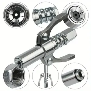 Grease nozzle; high-pressure grease gun nozzle; dual-handle grease gun tip; lock-type manual/electric/air grease gun; self-locking flat-tip accessory