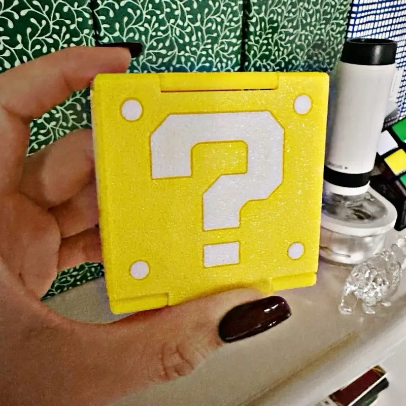 Question Block Switch Game Card Storage Organizer Holder Boxes Compact for Up to 23 Games Plus SD Adapter Travel Ready | Super Mario Inspired