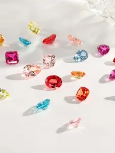 49 Lab-Grown Colorful Gems, Marquise/cushion/oval Cut Raw Stones, Ideal for Rings, Pendants, Earrings, DIY Jewelry, Accent Stones
