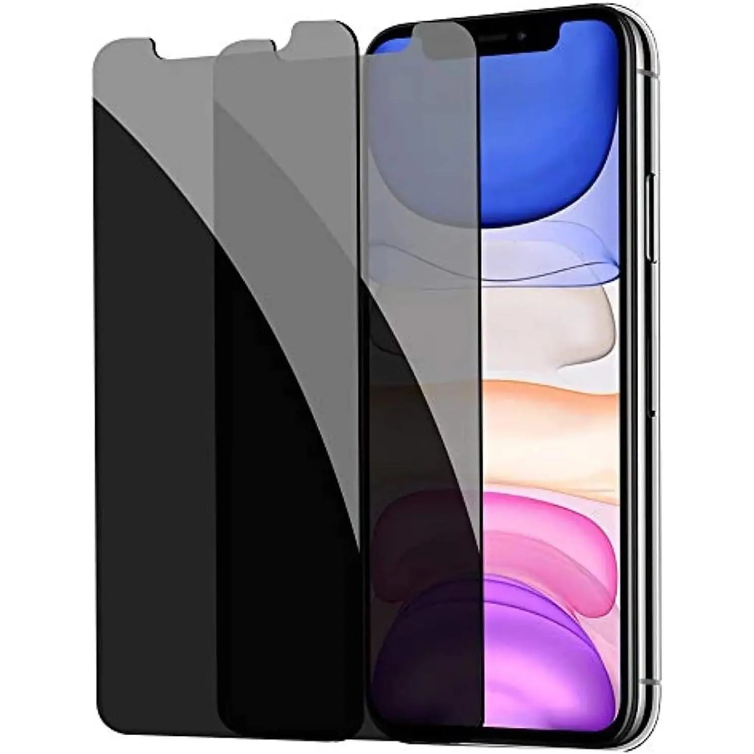 [2 Pack]  Screen Protector for  11/XR,  Tempered Glass Anti-Spy Bubble Free Case Friendly Easy Installation Film for  11/XR 6.1 Inch