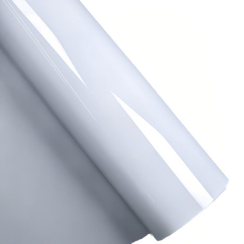 FONESO Super Glossy Car Body Sticker with Cutter and Hand Tool Kit, 60 x 8 inch Car Vinyl Film Wrap Protector Sticker, 5 FT x 1 FT Self-Adhesive Air Bubble Free Easy to Install, Universal For All Cars SUVs Sedan Coupe Truck Pickup Bike Motorcycle - White