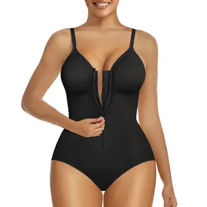 SHAPERX Shapewear for Women Tummy Control Bodysuits Zip-Up Comfort Shapewear Breathable Suitable for Everyday Wear