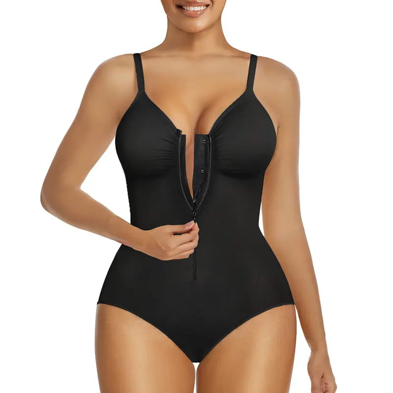SHECURVE All in One Zipper Bodysuit Tummy Control Butt Lifter
