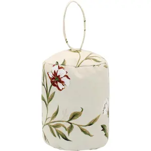 Decorative Weighted Door Stopper, Cylinder Fabric Door Stop with Handle, Heavy Duty Door Floor Stop Wall Protectors for Home Office Bedroom Living Room