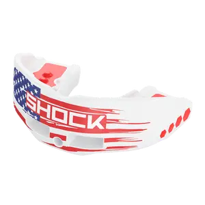Shock Doctor Insta-Fit Print Mouthguard - Youth Size, Elasto-Polymer Material, No Boil, Pop-It-and-Play Performance, USA Flag Design