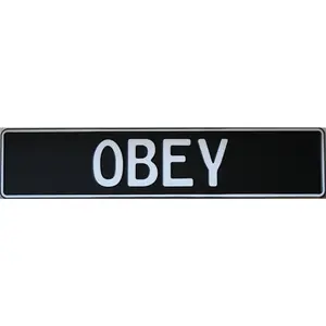 White on Black Plate Euro Plate