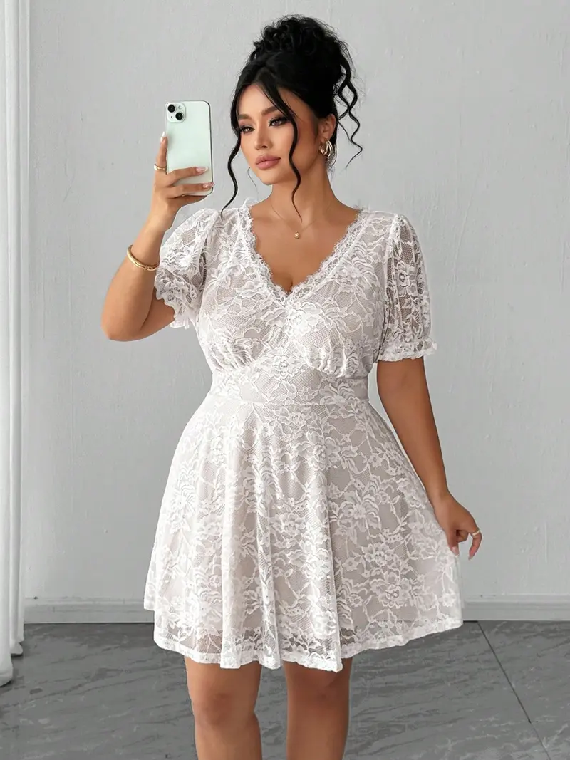 plus size short white dress graduation - TikTok Shop plus size short white dress graduation - TikTok Shop