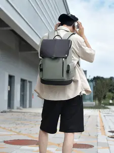 2025 Men's Fashion Casual New Style Color-Block Large-Capacity Water-Resistant Fabric Travel Backpack, High School College Student School Bag, Business Laptop Backpack, Colorblock Backpack, Waterproof Travel Backpack