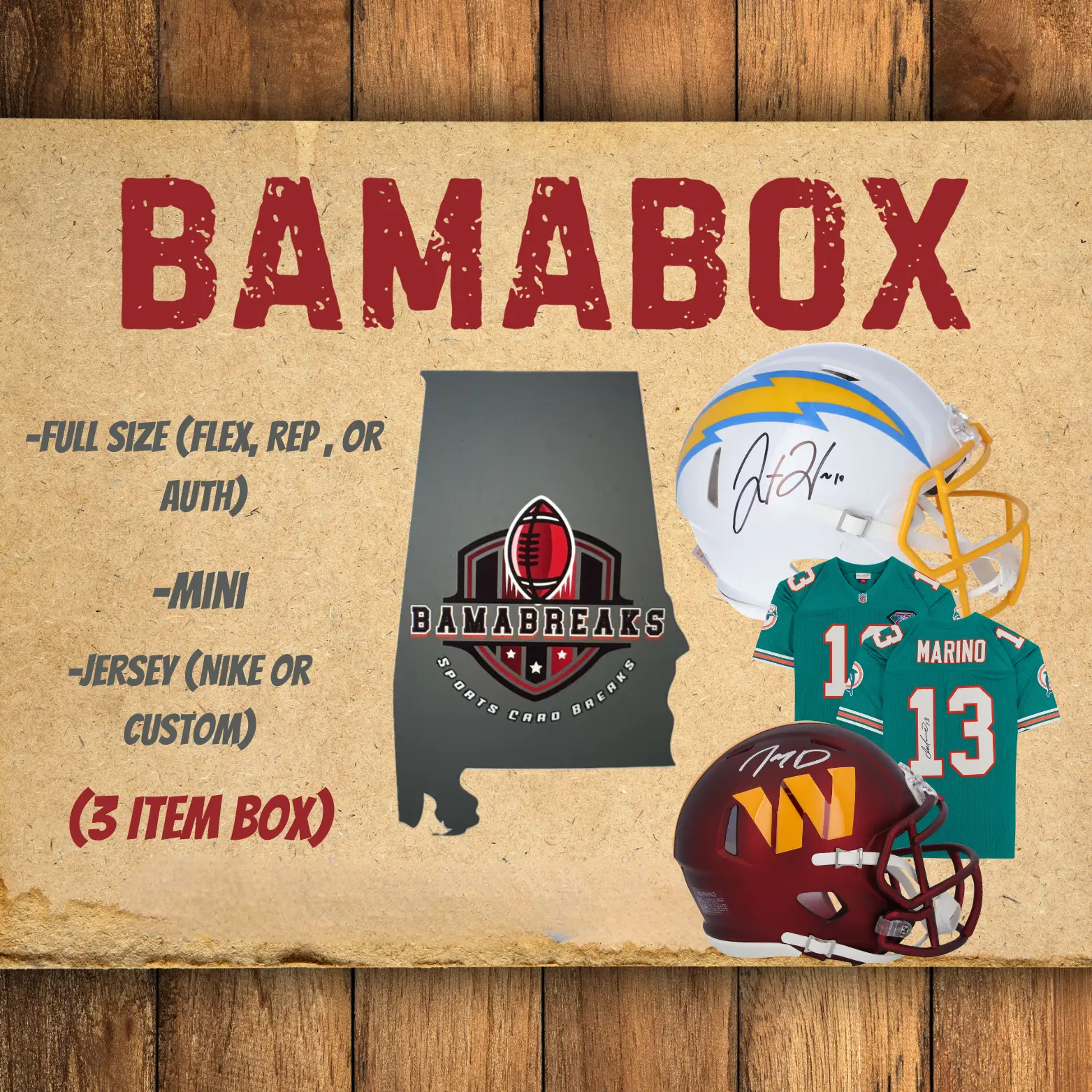 BamaBreaks - BamaBox 3 Item Break - Full Size - Mini - Jersey