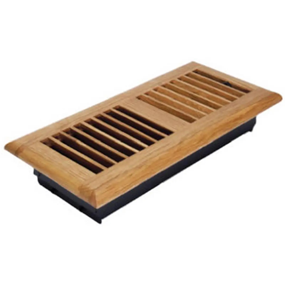 212 MAIN Louvered Floor Register, 4x12 in (13.25x5.25x1.77 in) Light Oak Flooring Vent, Adjustable Damper, Contemporary Fin Design, Household Appliance Part for Home Ventilation, Oak Finish, 13.25 X 5.25 X 1.77 In