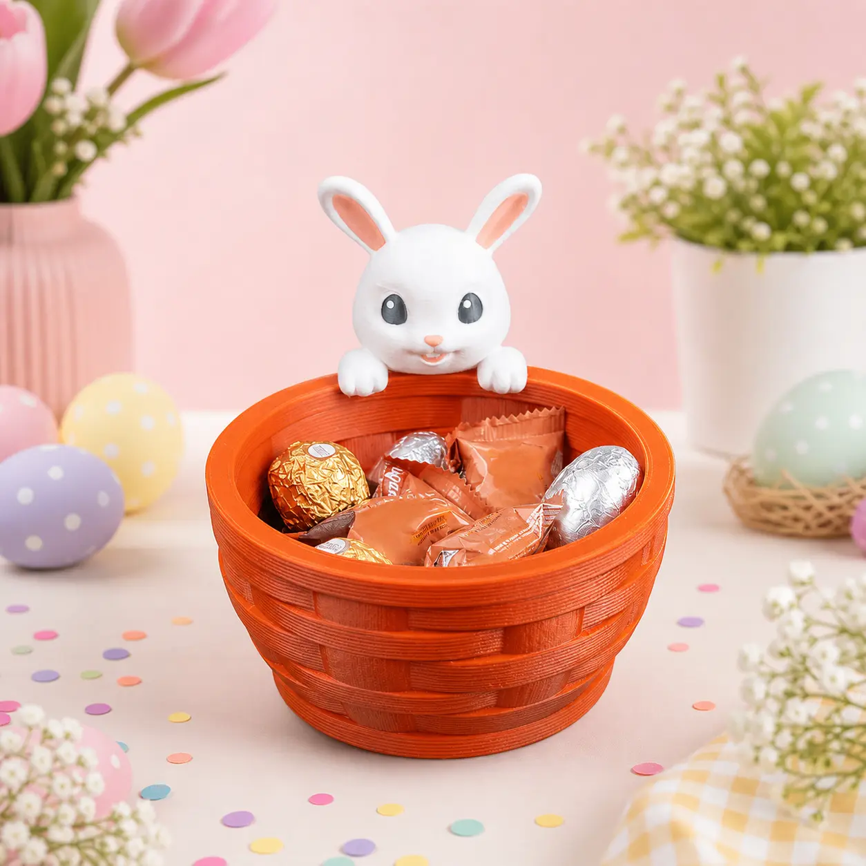 Bunny Easter Basket Decorative Holiday Gift Container
