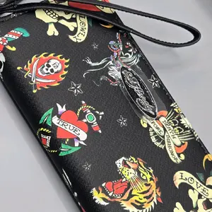Women's Wallet Clutch Zipped Wristlet with Multi Compartments for Secure Storage Multicolor Design