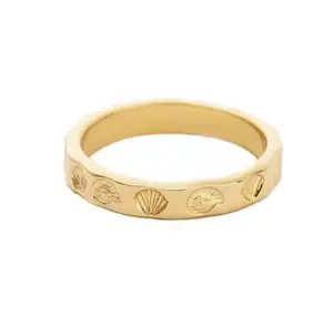 Coastal Ring - Gold Toned with Shell Designs by The Product Name
