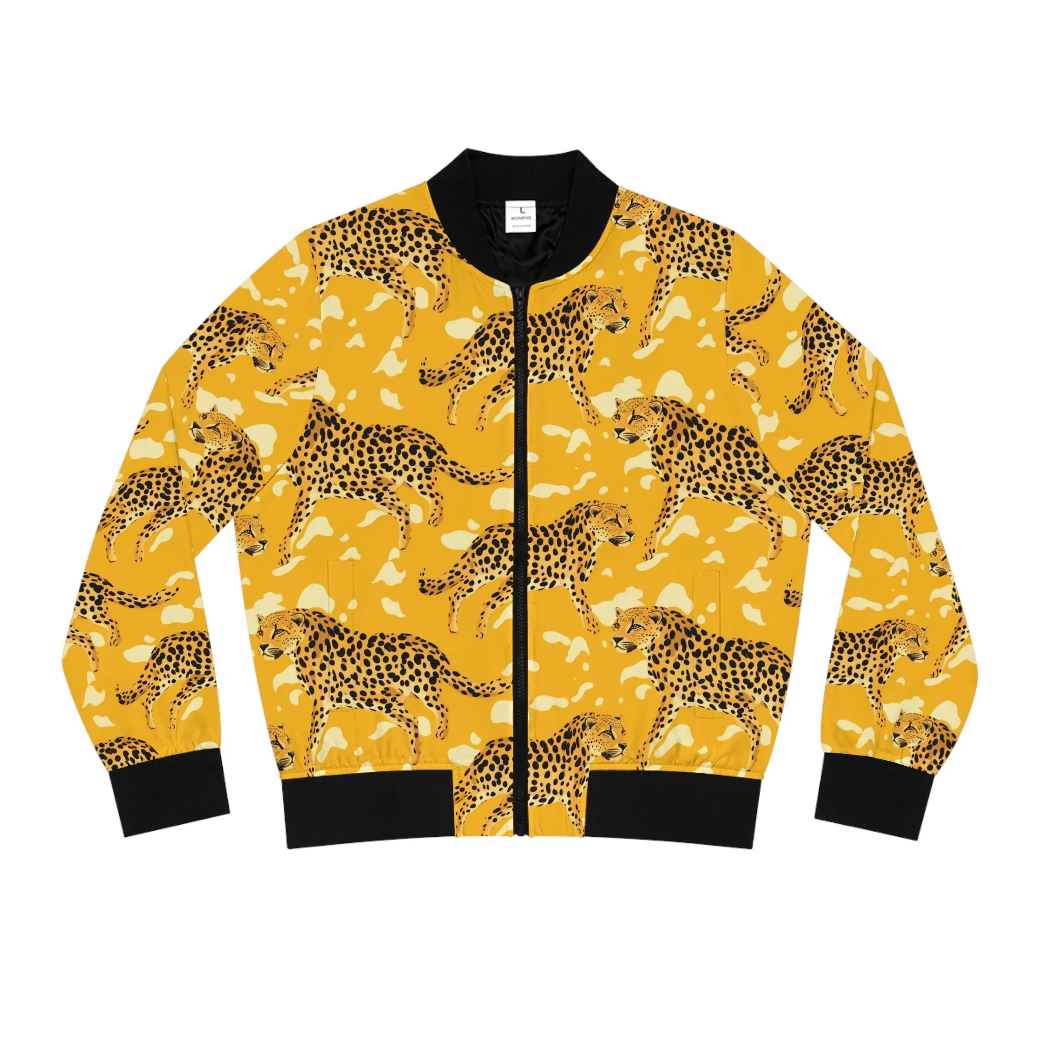Gold Cheetah Women's Bomber Jacket