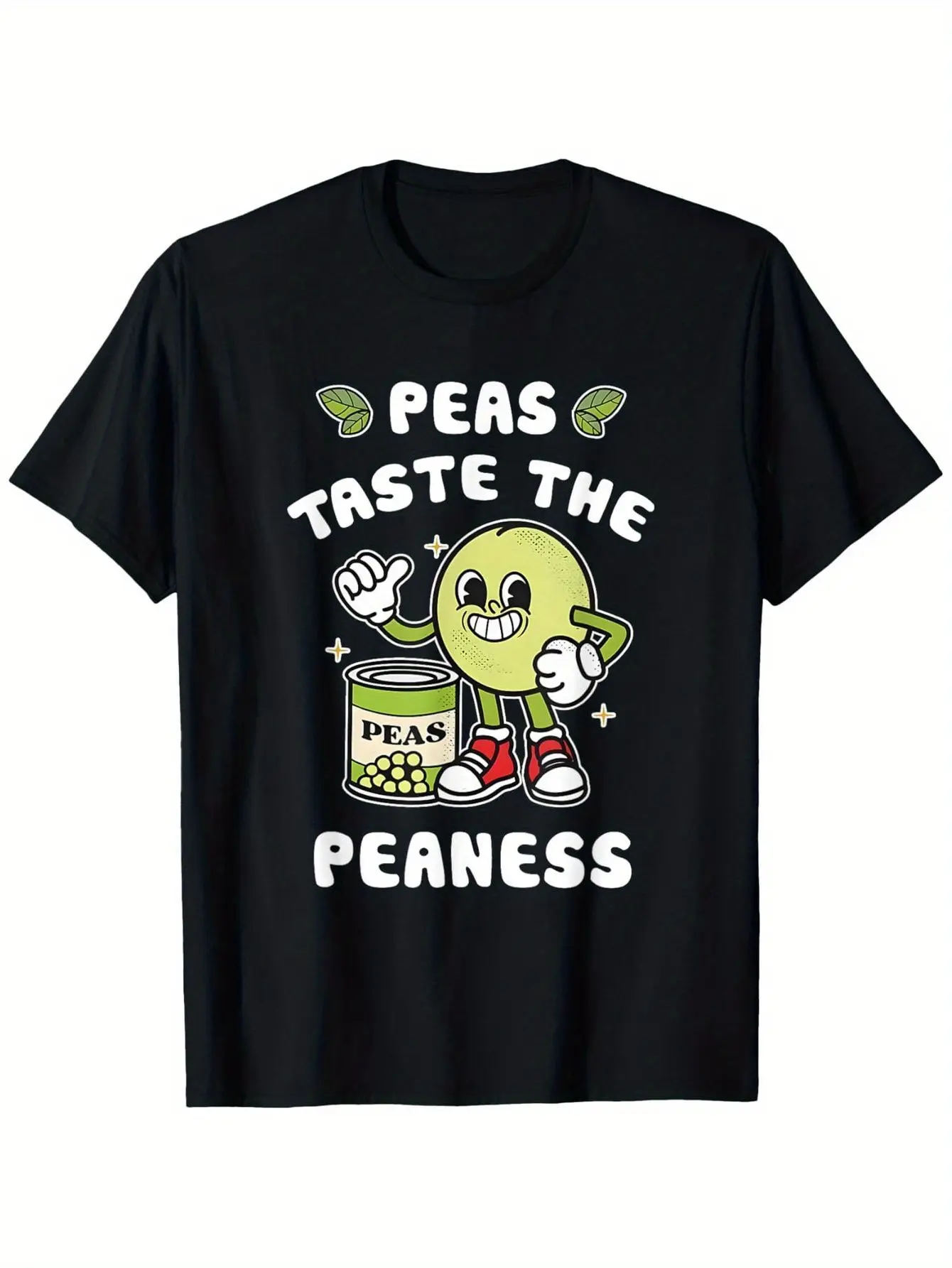 Men's Funny Peas  Beans Pun T-Shirt - 100 Cotton C unisex soft cotton short sleeve t shirt, vintage graphic casual tee for men women teens, perfect birthday holiday gift for camping travel gym daily street  wear