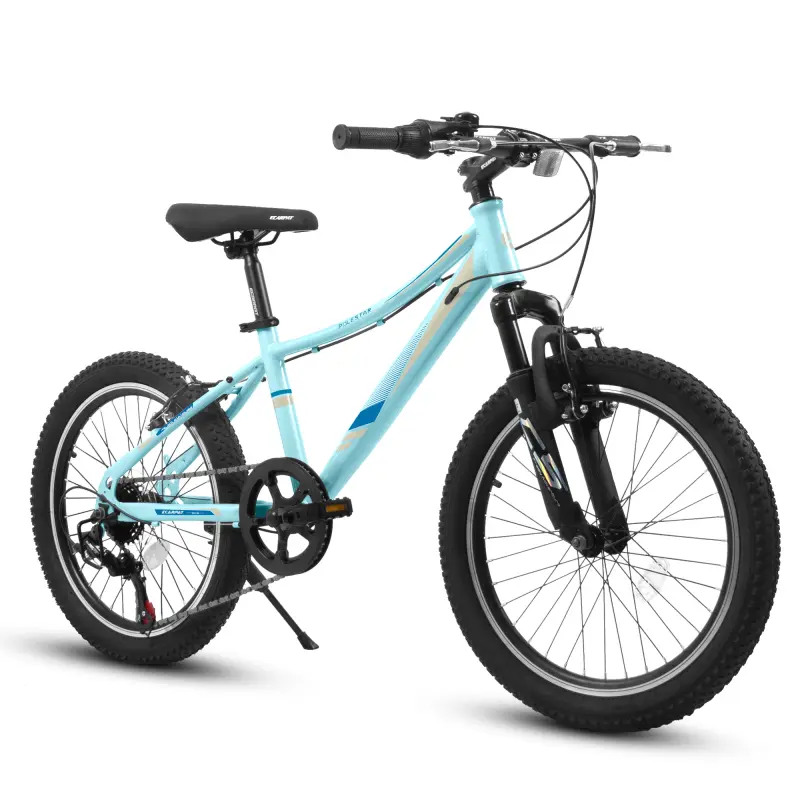 A20261 20 inch Children's Bicycle with Shock Absorbing Front Fork 21 Speed V Brakes Mountain Tire for Boys Girls Kids Bike Outdoor Adventure