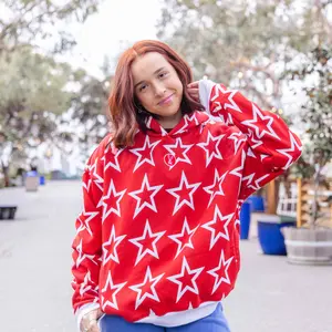 Star Hoodie in Ruby Red