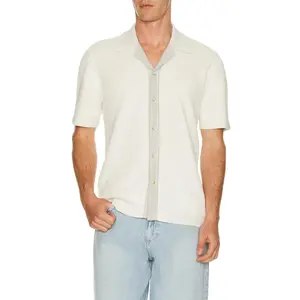 Rag & Bone Blocked Harvey Camp Shirt in Chalk
