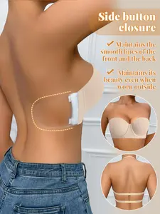 Ecomilky Strapless Bra Push Up - Seamless Halter Neck Tube Top with Silicone Wings, Cross Back, Polyamide Fabric, Solid Design, Wireless for Women’s Invisible Comfort Under Wedding Dresses, Hand Wash Only
