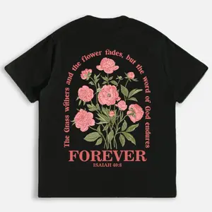 Boho Christian Pattern Shirts, Women Bible Verse T shirt, Jesus Apparel, Vintage Floral Short Sleeve Tops, Flower Graphic Tee Trendy Tee