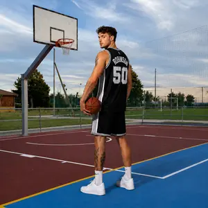 Men's  Robins0n  No. 50 Hardwood Edition Basketball Jersey, Black 1991/92 Retro Hoops Streetwear, Vintage Court Culture Tee