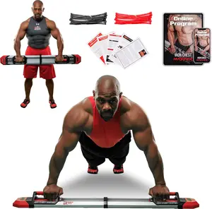 Push Up Machine | Home Fitness Equipment for Chest Workouts | Home Gym Equipment Includes Adjustable Resistance Bands and a Unique Fitness Program