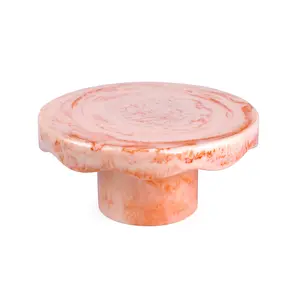 Scallop Resin Cake stand, Pink- 9.5x4.5 Inches