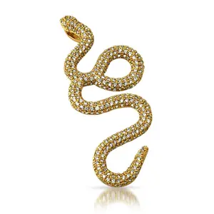 Snake CZ Bling Bling Pendant in Gold