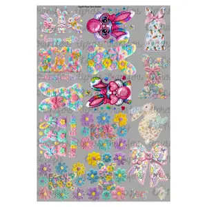 Youth Faux Yarn Easter Mini DTF Transfer Gang Sheet 24.5" wide x 36" long Direct To Film