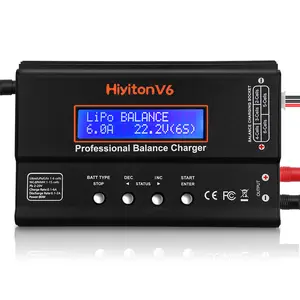 Lipo Battery Charger, 1S-6S Balanced Charger Discharger, 1-6S Lipo Li-ion NiMH NiCD Li-Fe Battery with Tamiya XT60 Deans Futaba Connector