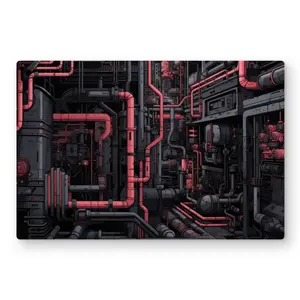 Conscious Sales C1MP24361HLBJ5 24 x 36 in. Tubular Nightmare - Red Metal Print Wall Art - Unique Art