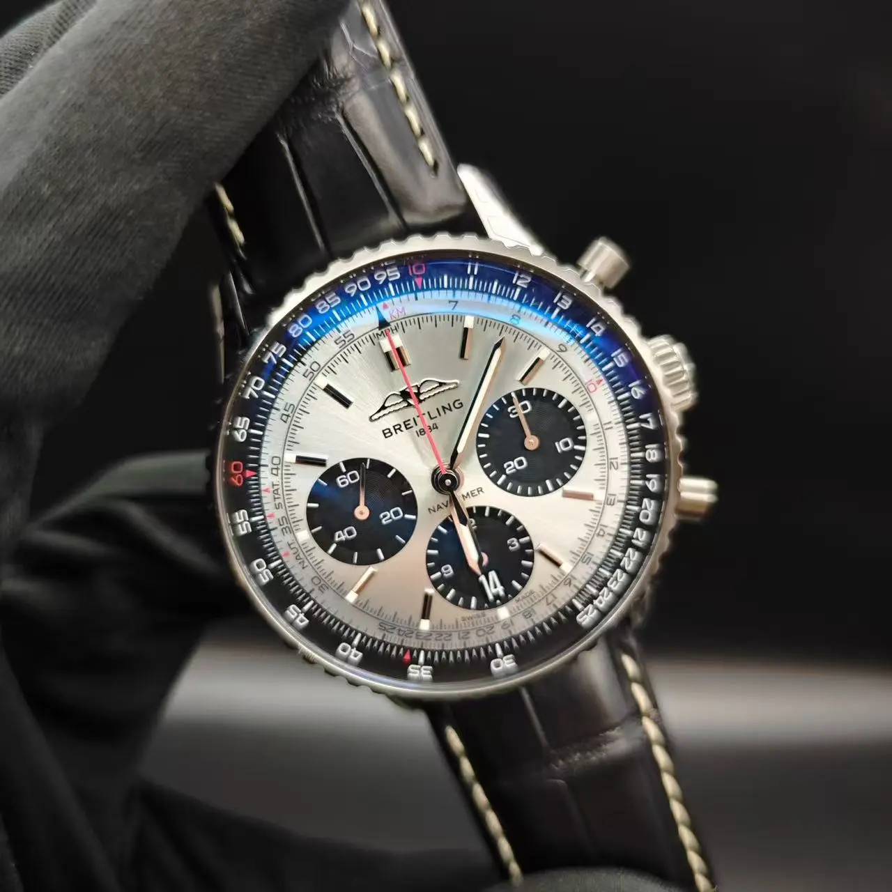 Pre-owned Breitling Navitimer AB0139241C2P1 Stainless Steel 41mm Automatic Luxury Watch Full Set