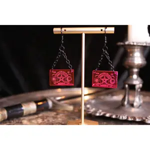 Hot Pink Tiny Ouija Board Earrings