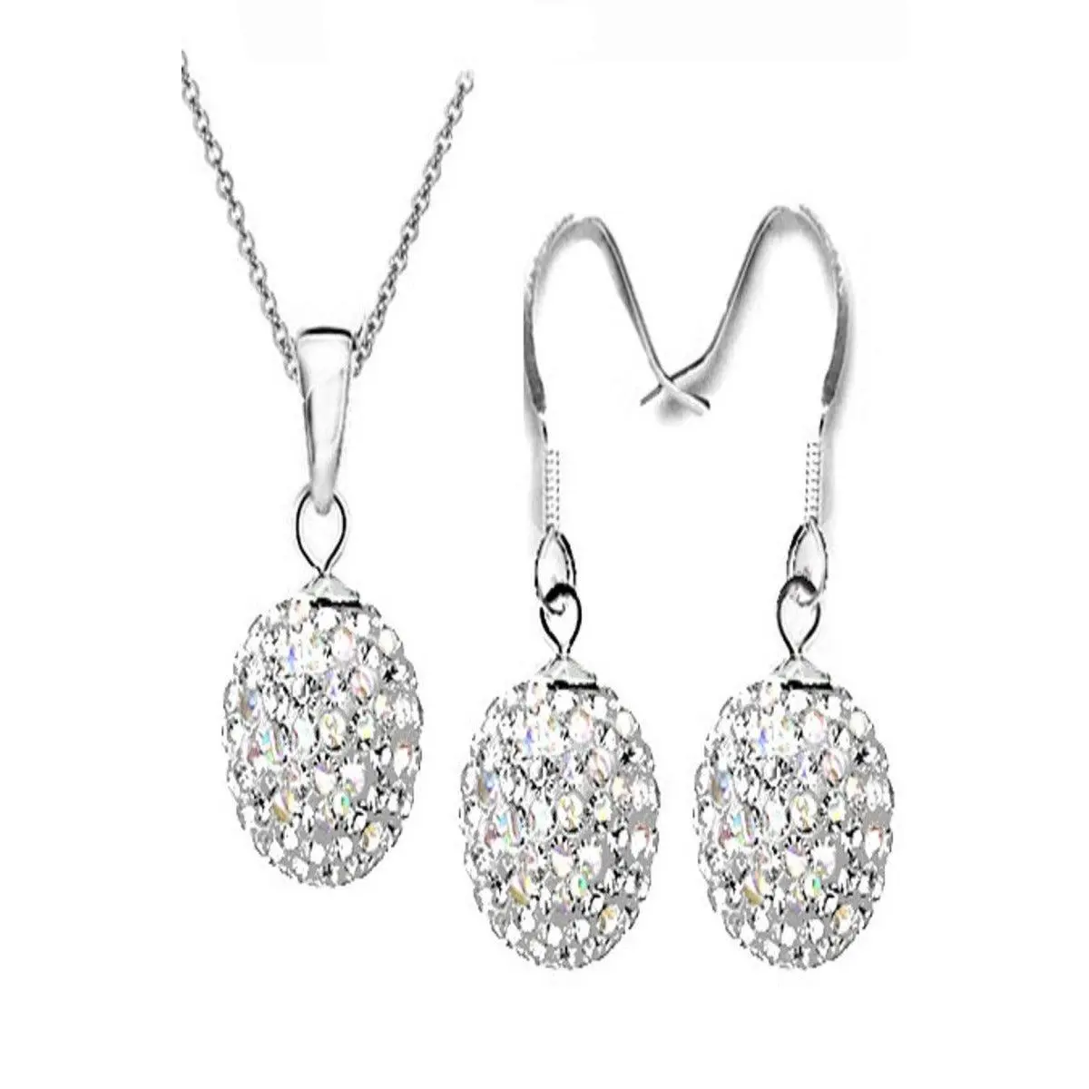 Shamballa Earring and Necklace Set - Final Sale