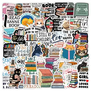 50pcs Reading Book Graffiti Series Stickers, Suitable for Faith Based Designs Such As Scrapbooks, Diaries, Laptops, Water Bottles, Cars, Etc., Gifts with Positive Information, Sticker Decals