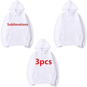 3pcs Sublimation Hoodies Blank Men 100 Polyester Hoodie For Sublimation