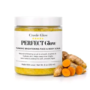Creole Glow Turmeric Glow Scrub – Brightening Sugar & Sea Salt Body Polish | Smooth, Radiant Skin Exfoliator