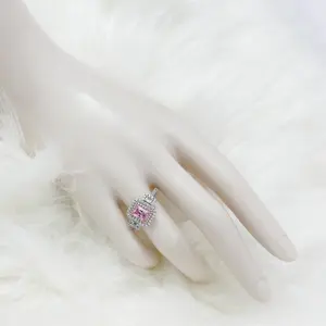 Emerald Cut Pink Diamond ring