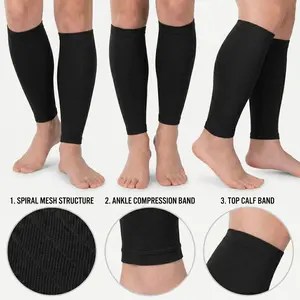 3 Pairs Calf Compression Sleeves for Shin Splints & Leg Support - Graduated Compression Socks for Running, Cycling & Sports (Unisex)
