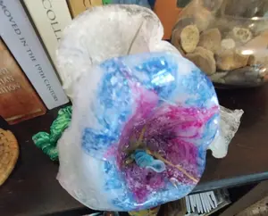 Handmade Calla Lilies Table Centerpiece Decoration - Unique Varying Colors Gold & Green Accents Vibrant Floral Design for Home Decor 9" x 8" x 4.5" - Colorful