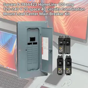 Square D 3866423 HomeLine 100 amp 120-240 V 20 space 40 circuits Combination Mount Load Center Main Breaker Kit