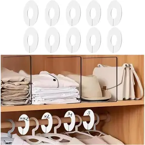 10-Pack Closet Dividers for Hanging Clothes, Durable Plastic Wardrobe Organizers - Perfect for Closet Rods, Clothing Racks & Retail Display