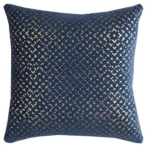 20"x20" Oversize Shiny Geometric Poly Filled Square Throw Pillow - Rizzy Home: Cotton Canvas, Indoor Decorative Cushion, Hidden Zipper
