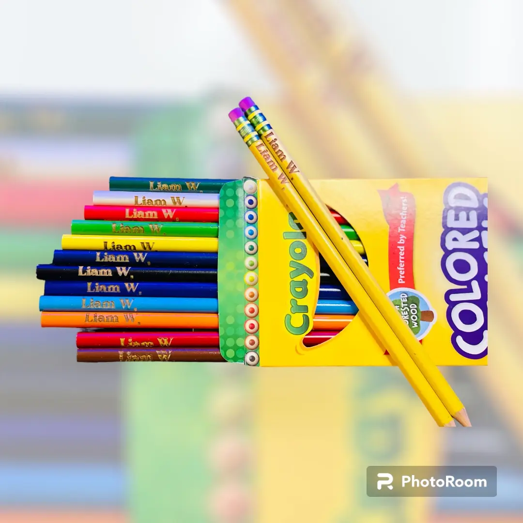 Personalized engraved colored pencils
