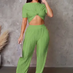 Satin Pants Set Pink Shirt Womenswear