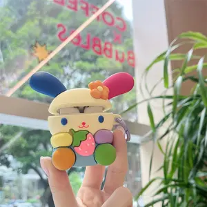 Cute Flower Strawberry Rabbit Shape Silicone Earphone Case for AirPods 1/2/3/4 Pro Pro2, Adorable Design Protective Cover, Unique Gift Idea, Protection
