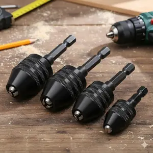 High Precision Keyless Drill Chuck Adapter, Quick Change Hex Shank Bit Set for Impact Drills and Angle Grinders, Durable Tool Accessories for Wood and Metalworking, Compatible with 0.3-8.0mm Bits