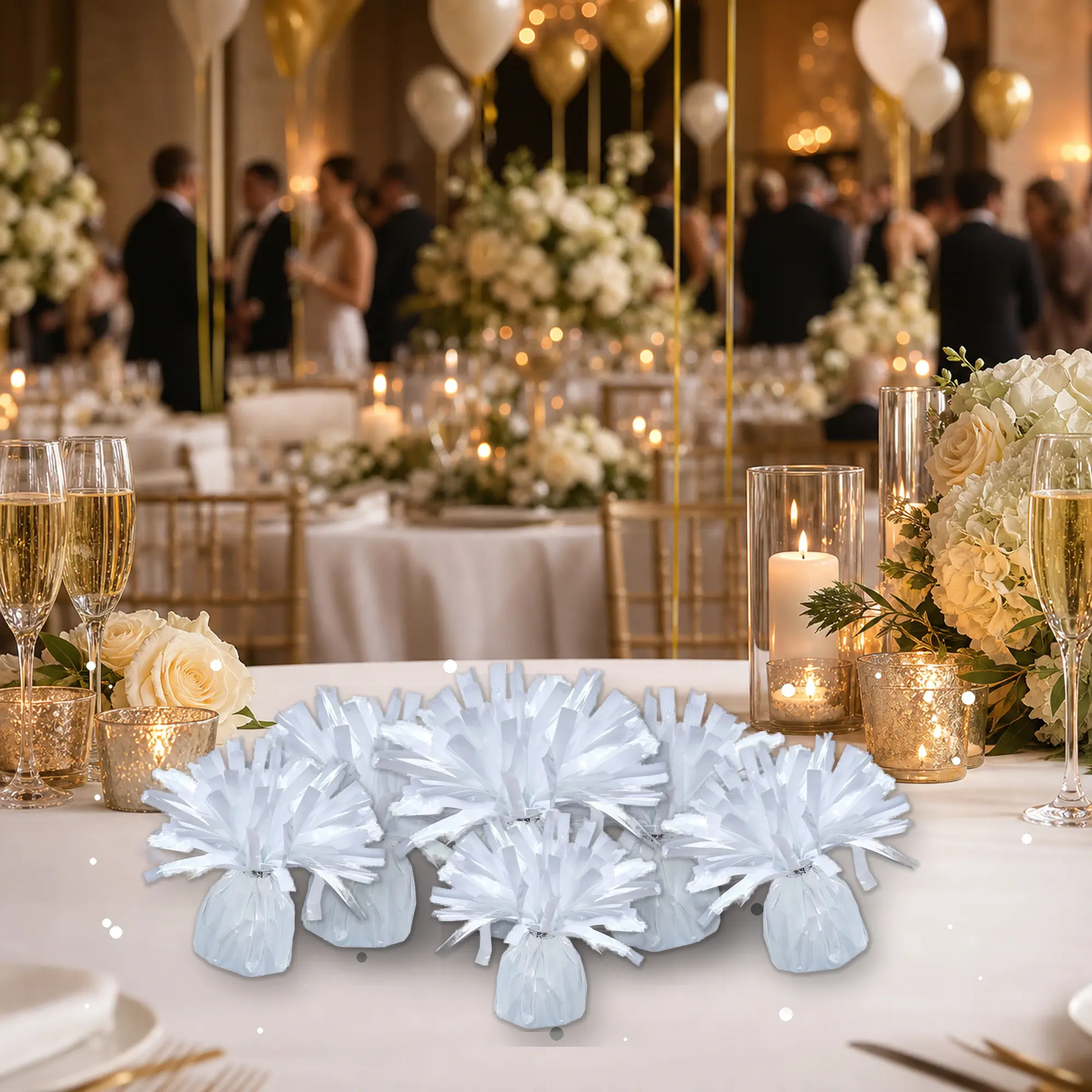 White Balloon Weights 6PCS Minimal Party Decor
