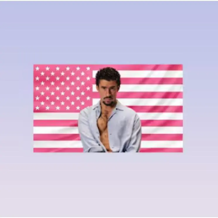 Bad Benit Pink US Flag, Gift For Music Fan, Puerto Rico, Home Decor , 3x5 Flag, Room Decor, Festival Flag, Gift For Him And Her Mirror Image Eye